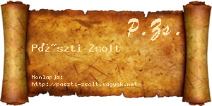 Pászti Zsolt névjegykártya